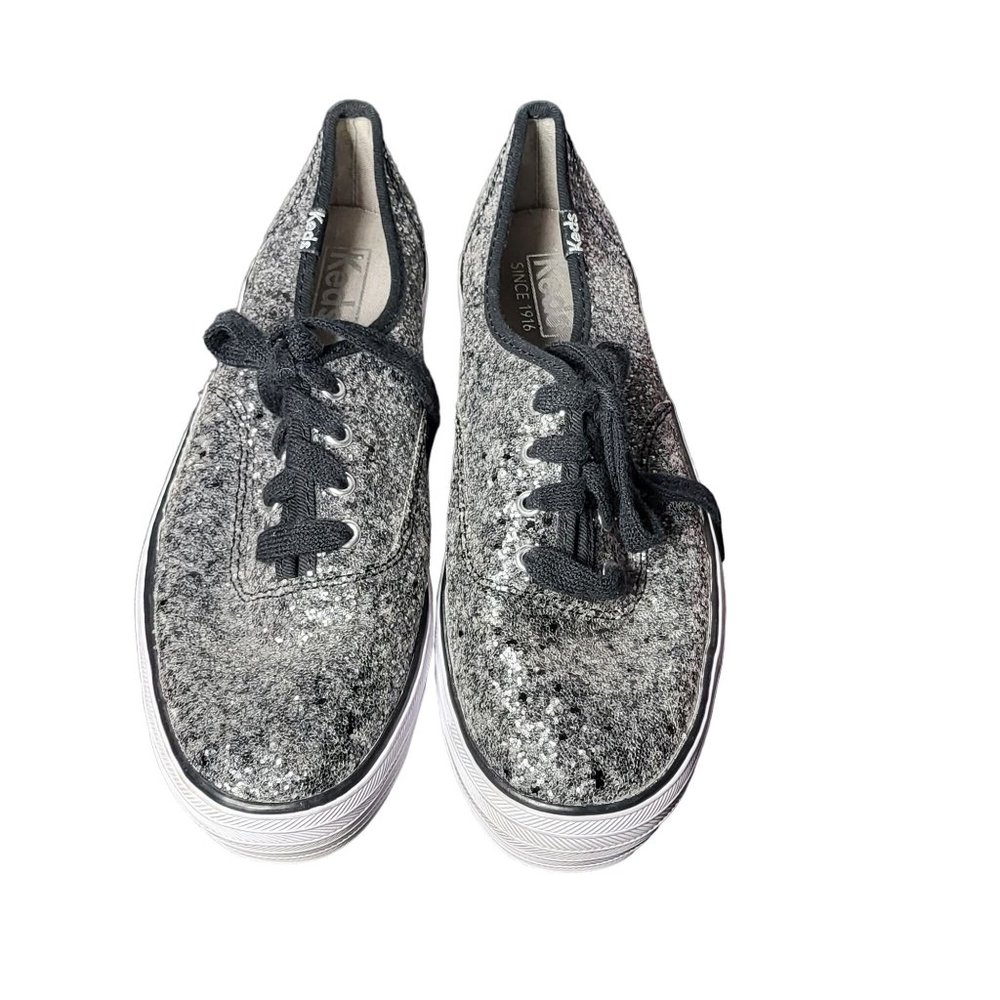Keds Black Glitter Sequin Sneakers Shoes Women's Size 6.5 Taylor Swift Eras Tour